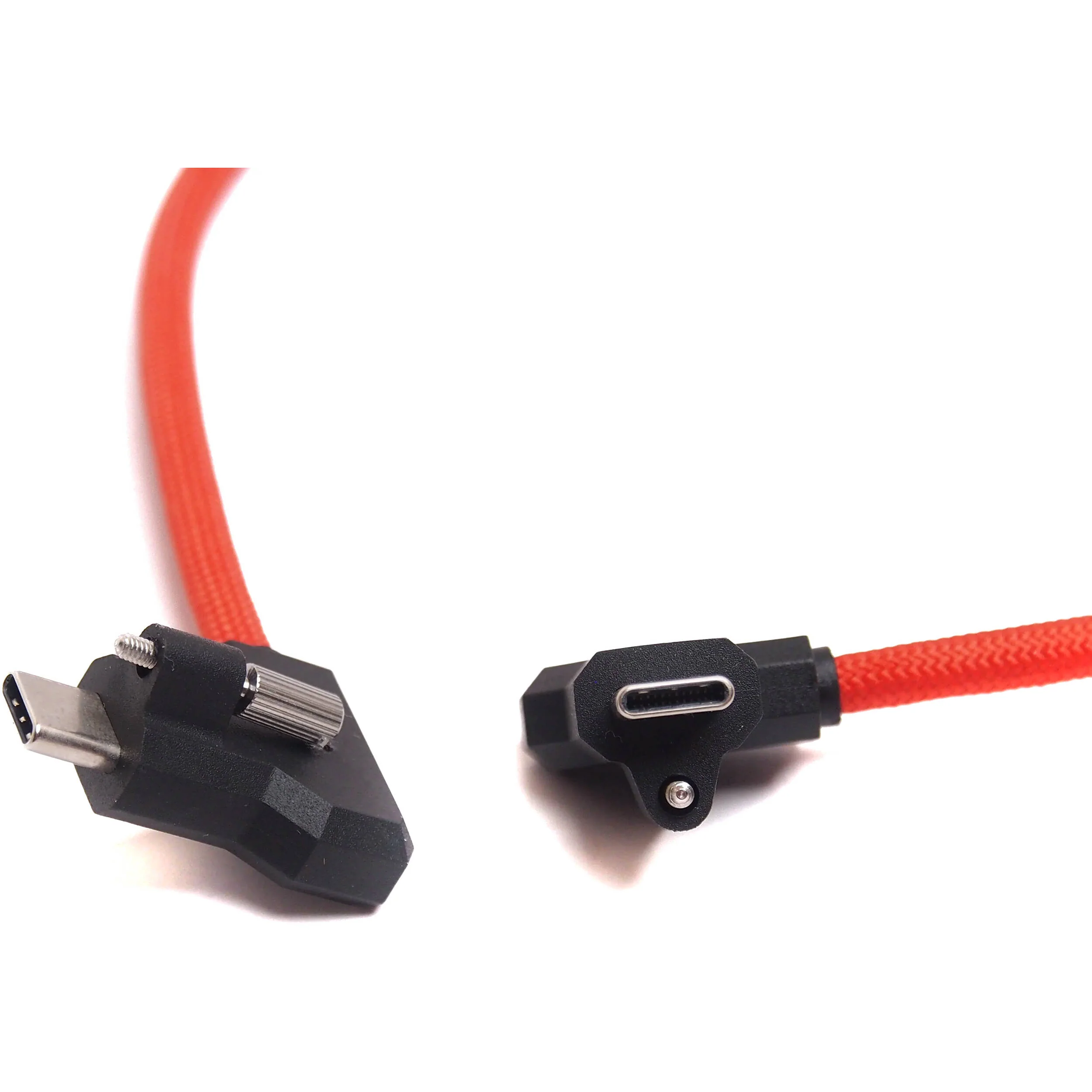 XLCS Designs Locking USB-C Right-Angle to Right-Angle EVF Cable for PYXIS 6K (19.7", Red) - Image 2