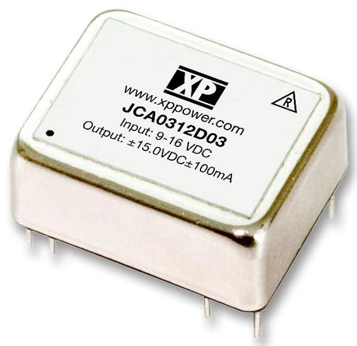 XP POWER JCA0305D01 3 Watt 2:1 Input Range Dual Output DC/DC Converter, Input 4.5V to 9V, Output ± 5V/300mA