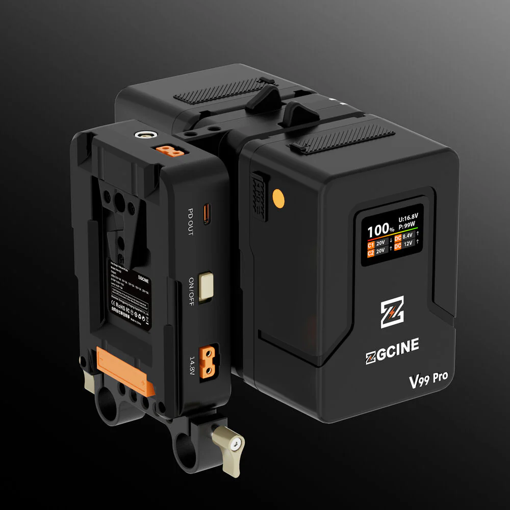 ZGCINE Cinema Set 1 with VM-HS2 Dual V-Mount Battery Adapter Plate and 2 x ZG-V99 Pro V-Mount Batteries - Image 2