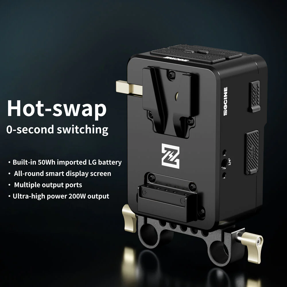 ZGCINE VM-HS1 Hot-Swap V-Mount Battery Plate (Black) - Image 3